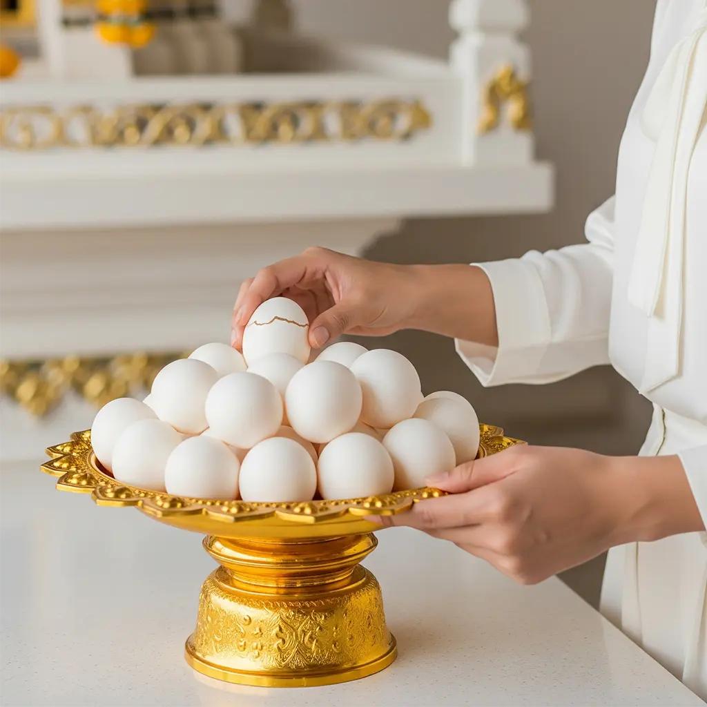 ไข่ต้มแก้บนแตกได้ไหม เปิดความจริงและความเชื่อเกี่ยวกับการถวายไข่